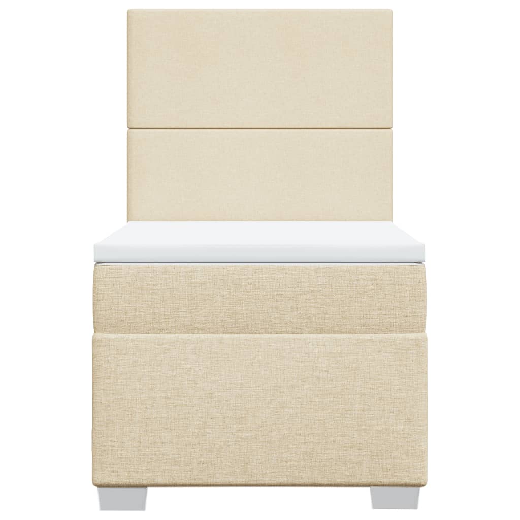 Giroletto a Molle con Materasso Crema 100x200 cm in Tessuto 3292697