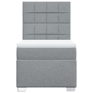 Giroletto a Molle con Materasso Grigio Chiaro100x200 cm Tessuto