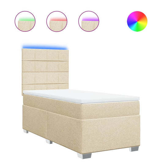 Giroletto a Molle con Materasso Crema 100x200 cm in Tessuto 3292704