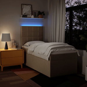 vidaXL Giroletto a Molle con Materasso Crema 100x200 cm in Tessuto