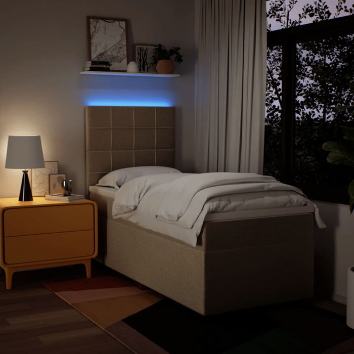 vidaXL Giroletto a Molle con Materasso Crema 100x200 cm in Tessuto