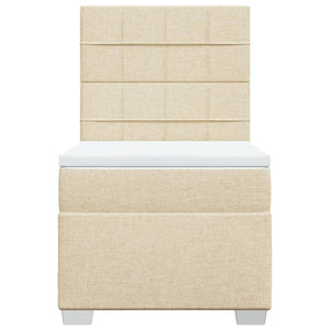 Giroletto a Molle con Materasso Crema 100x200 cm in Tessuto 3292704