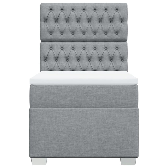 Giroletto a Molle con Materasso Grigio Chiaro100x200 cm Tessuto 3292706