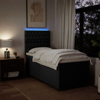 Giroletto a Molle con Materasso Nero 100x200 cm in Tessuto