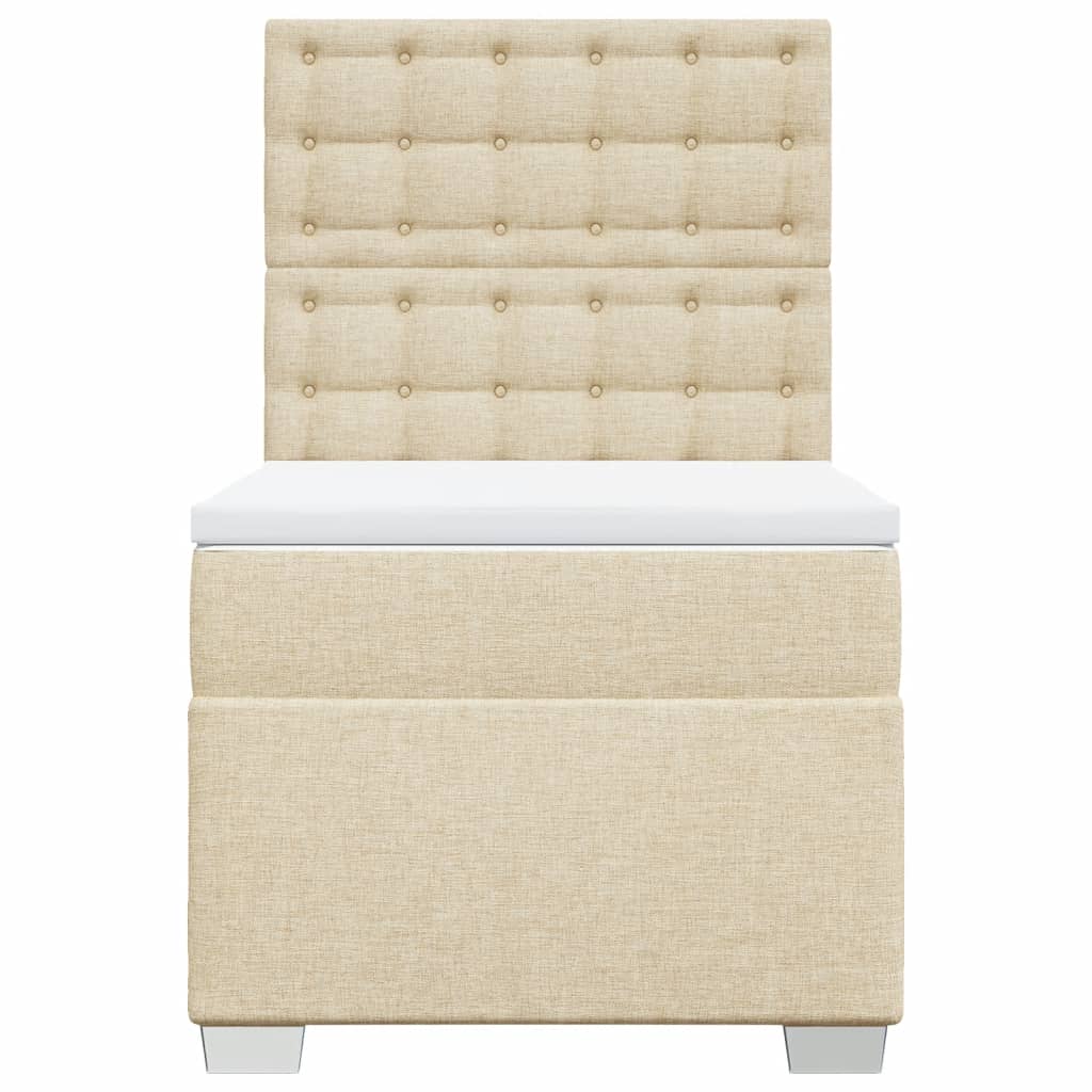 vidaXL Giroletto a Molle con Materasso Crema 100x200 cm in Tessuto