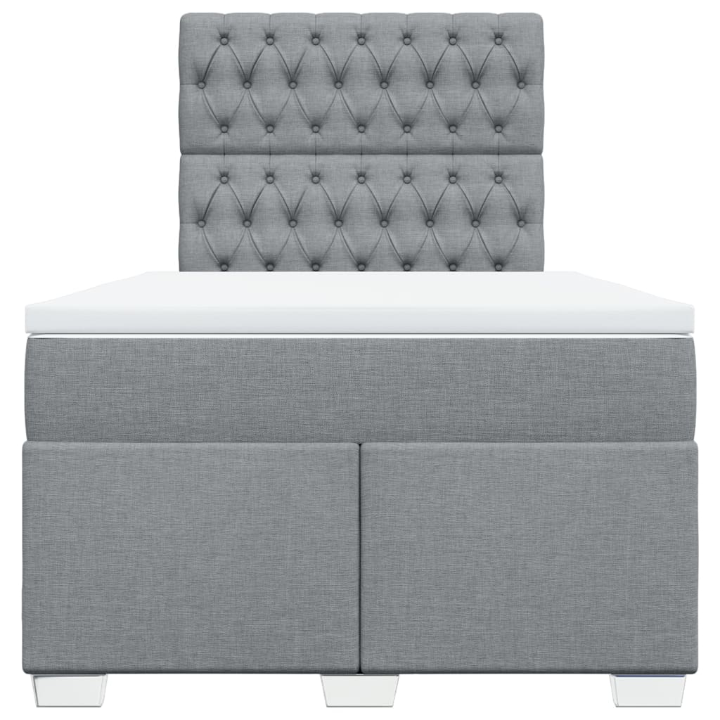 Giroletto a Molle con Materasso Grigio Chiaro 120x190cm Tessuto