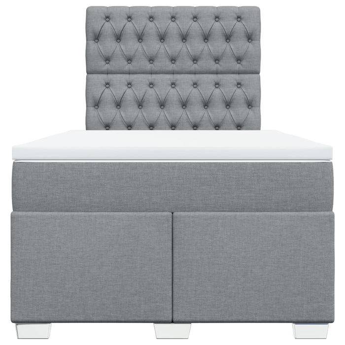 Giroletto a Molle con Materasso Grigio Chiaro 120x190cm Tessuto