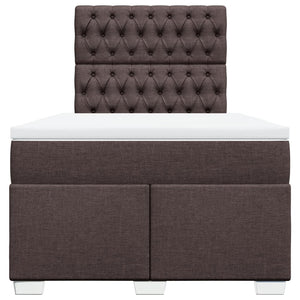 Giroletto a Molle con Materasso Marrone Scuro 120x190cm Tessuto 3292737
