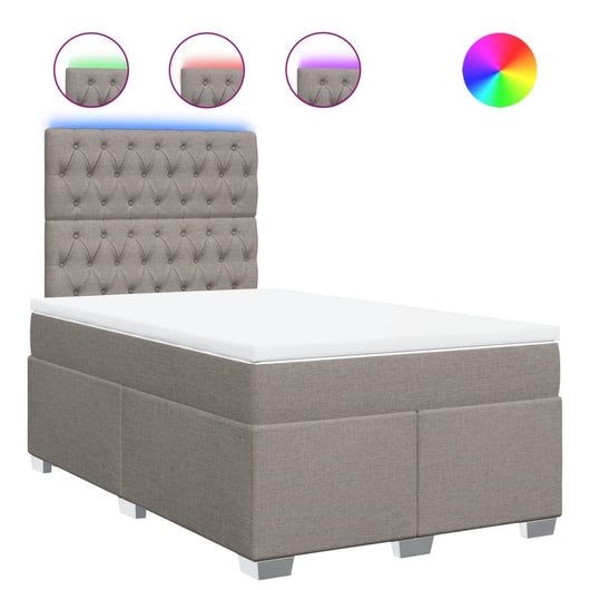 Giroletto a Molle con Materasso Tortora 120x190 cm in Tessuto 3292738