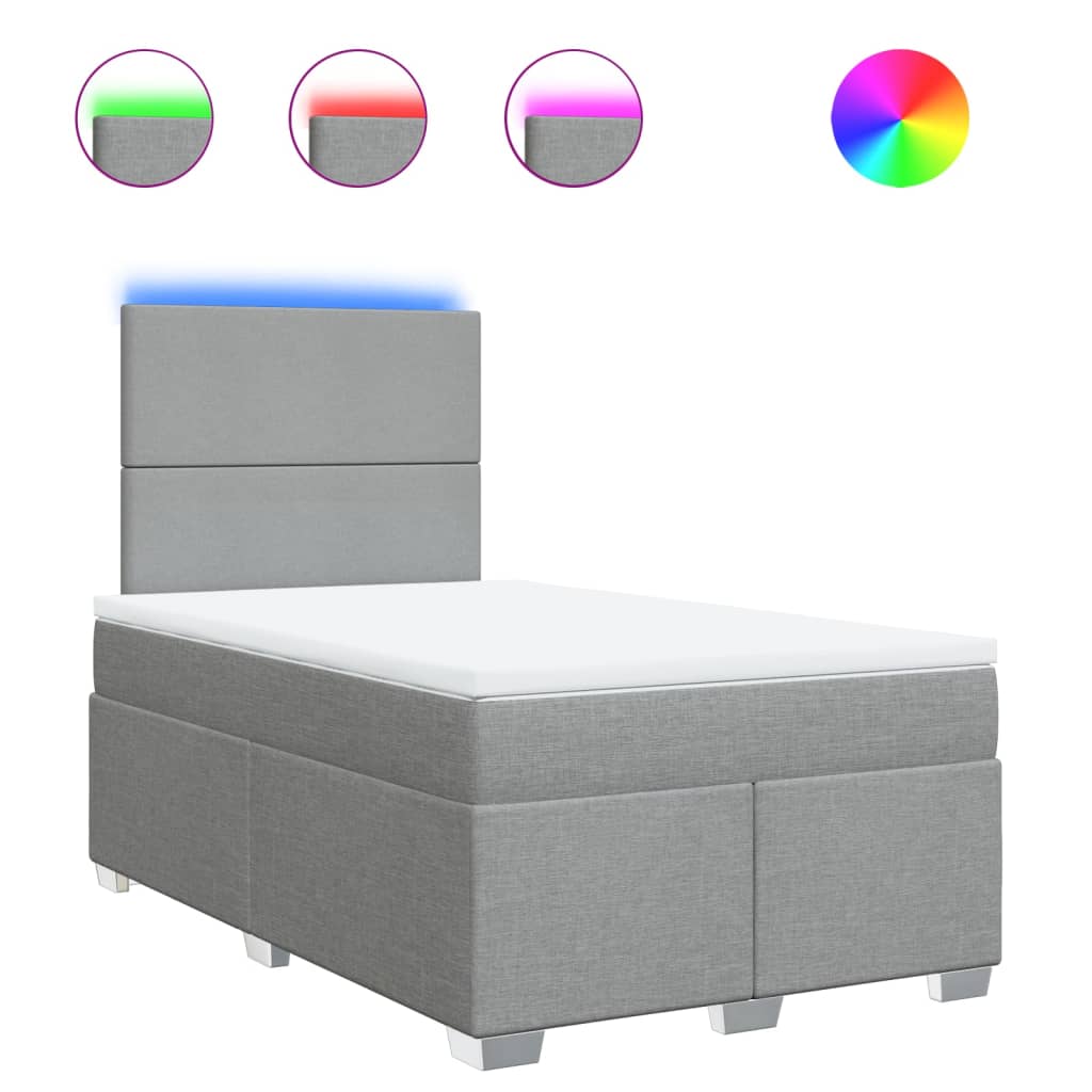 Giroletto a Molle con Materasso Grigio Chiaro 120x200cm Tessuto 3292748