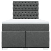 Giroletto a Molle con Materasso Grigio Scuro 120x200 cm Tessuto