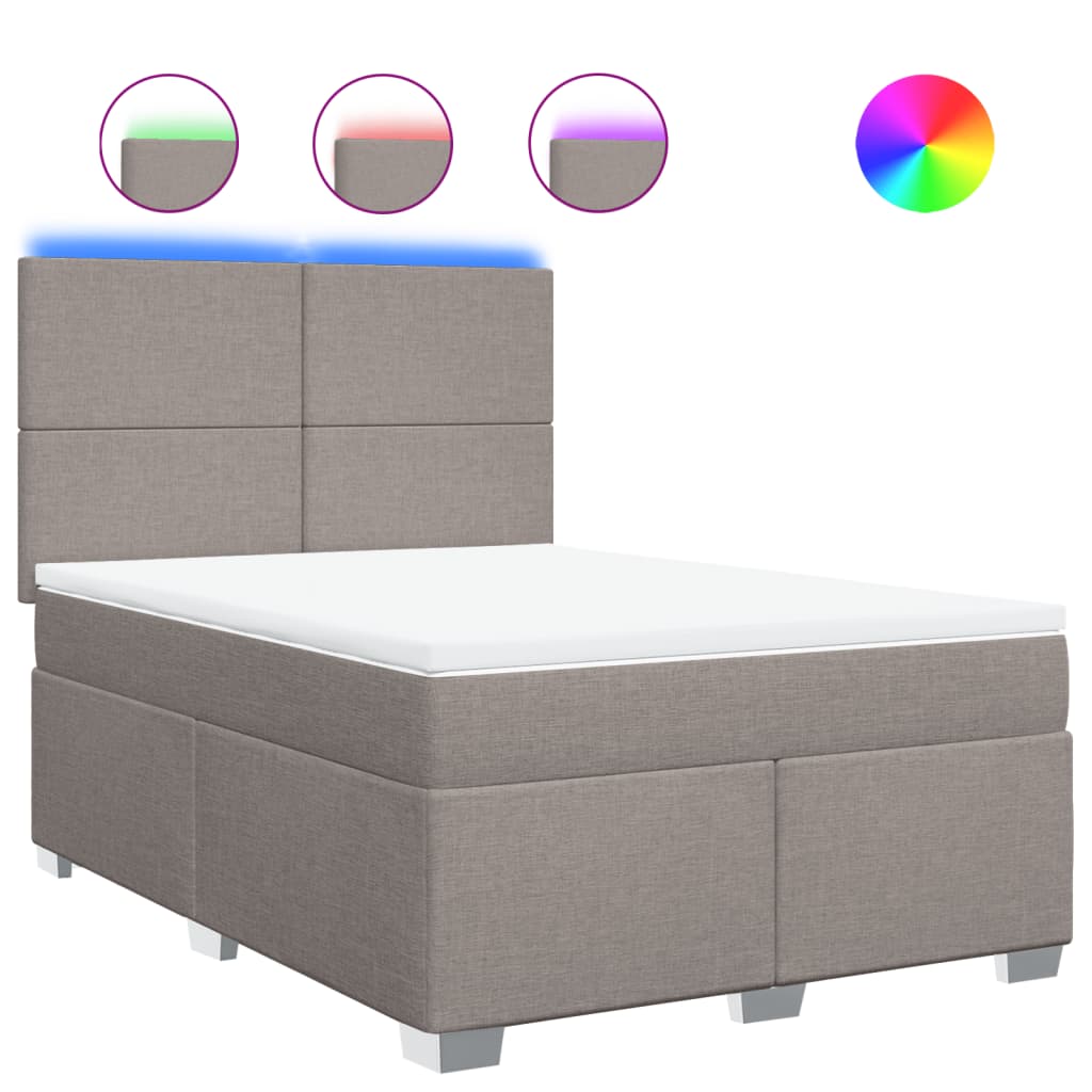 Giroletto a Molle con Materasso Tortora 140x190 cm in Tessuto