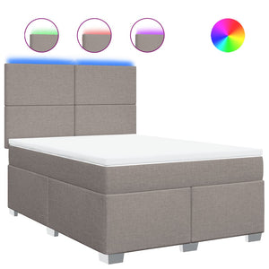 Giroletto a Molle con Materasso Tortora 140x190 cm in Tessuto