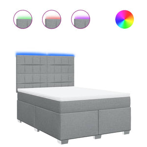 Giroletto a Molle con Materasso Grigio Chiaro 140x190cm Tessuto