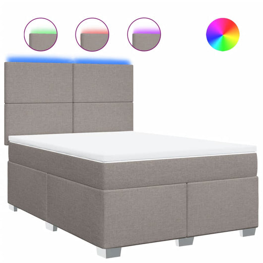 Giroletto a Molle con Materasso Tortora 140x200 cm in Tessuto 3292808