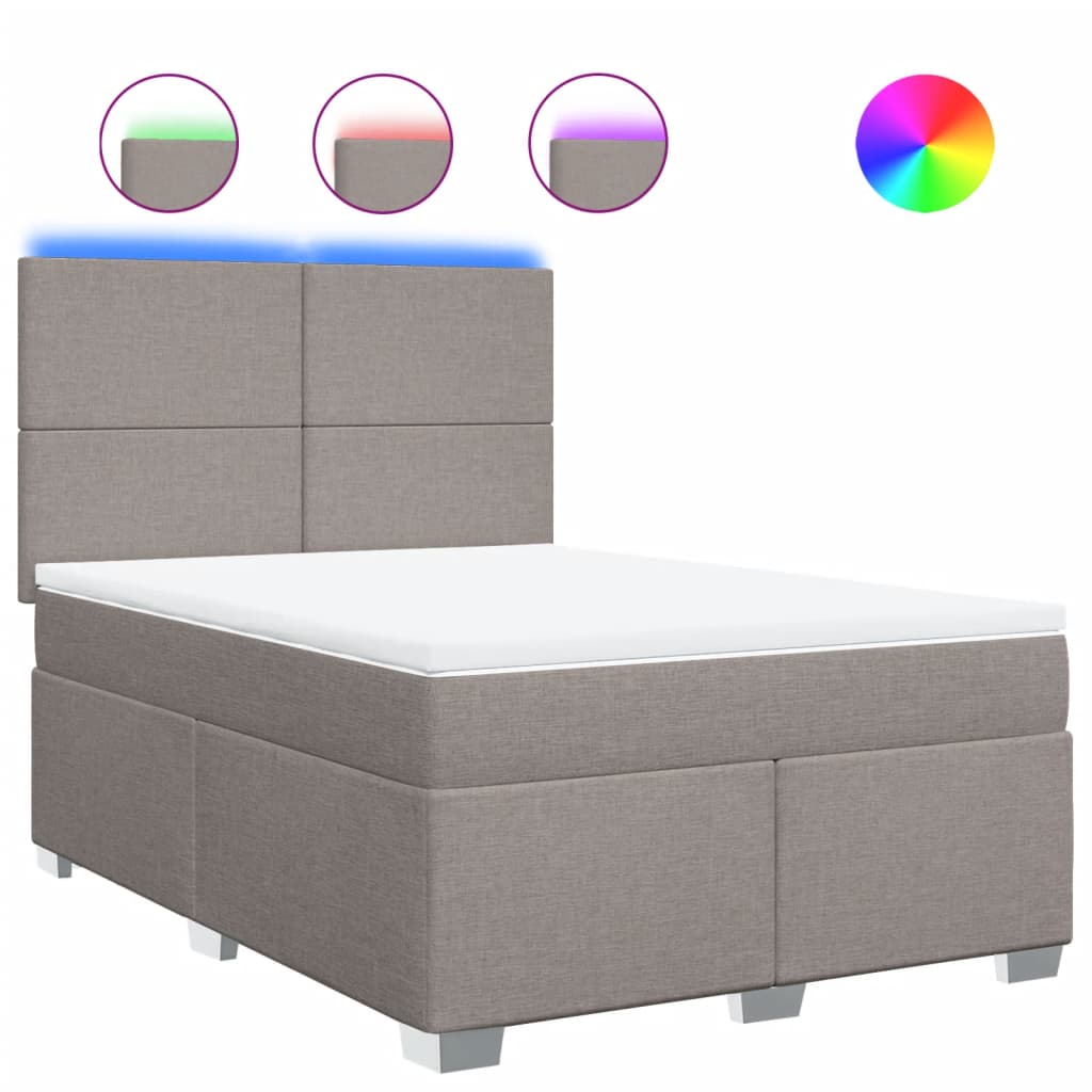 Giroletto a Molle con Materasso Tortora 140x200 cm in Tessuto 3292808