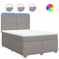 Giroletto a Molle con Materasso Tortora 140x200 cm in Tessuto 3292808