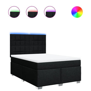 Giroletto a Molle con Materasso Nero 140x200 cm in Tessuto