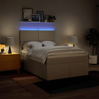 Giroletto a Molle con Materasso Crema 160x200 cm in Tessuto 3292837