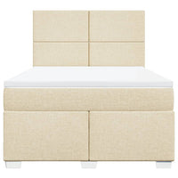 Giroletto a Molle con Materasso Crema 160x200 cm in Tessuto 3292837