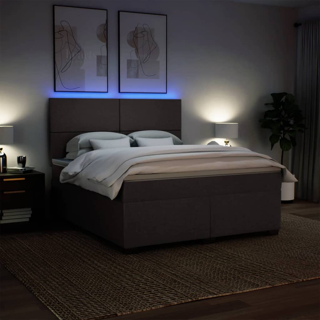 vidaXL Giroletto a Molle con Materasso Marrone Scuro 180x200cm Tessuto