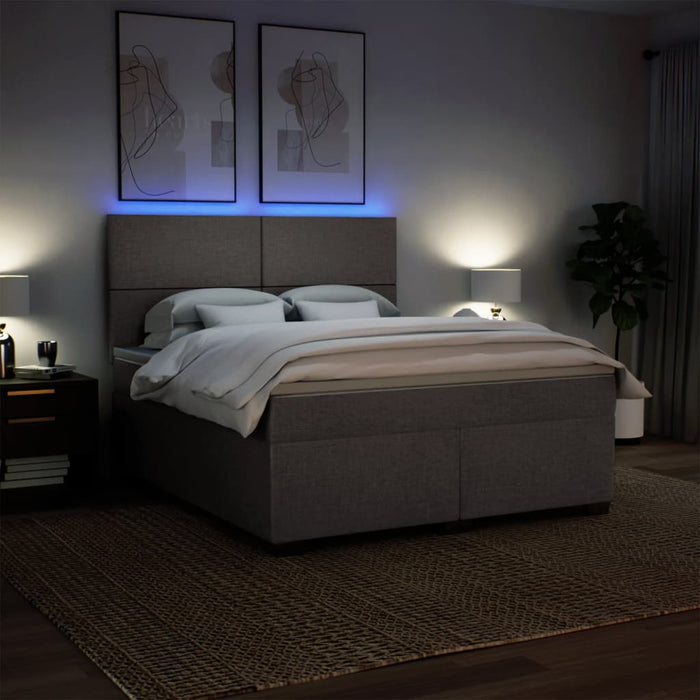 Giroletto a Molle con Materasso Tortora 180x200 cm in Tessuto