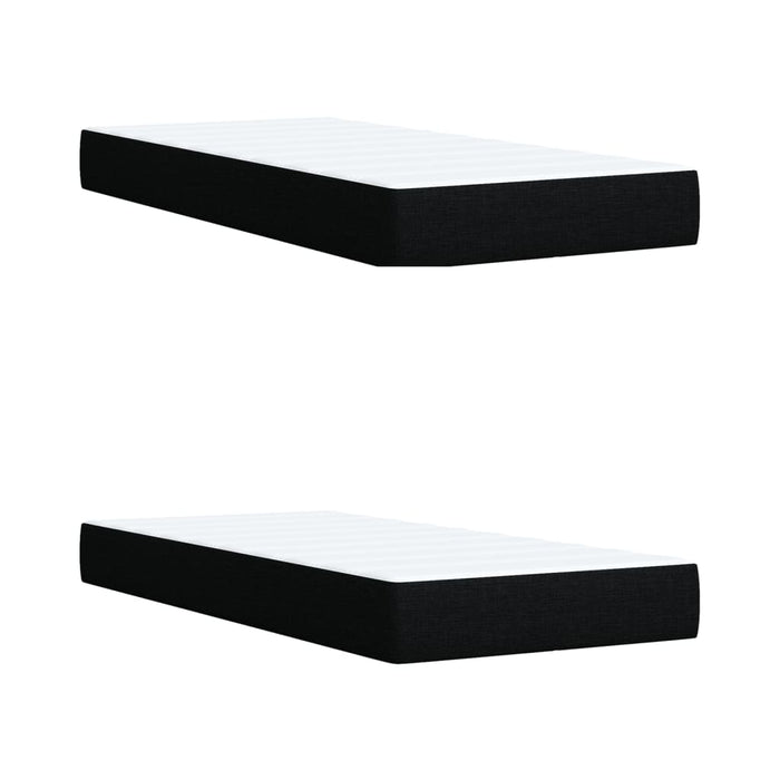 Giroletto a Molle con Materasso Nero 200x200 cm in Tessuto