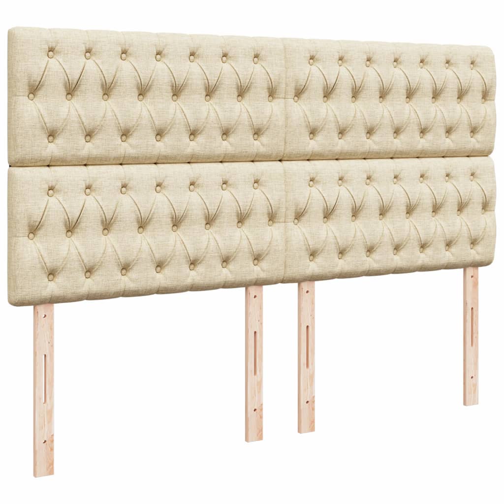 vidaXL Giroletto a Molle con Materasso Crema 200x200 cm in Tessuto