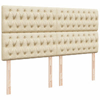 vidaXL Giroletto a Molle con Materasso Crema 200x200 cm in Tessuto