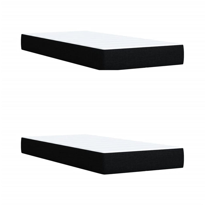 vidaXL Giroletto a Molle con Materasso Nero 200x200 cm in Tessuto