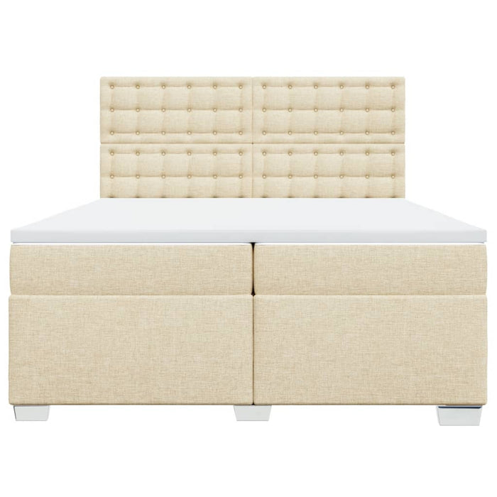 Giroletto a Molle con Materasso Crema 200x200 cm in Tessuto