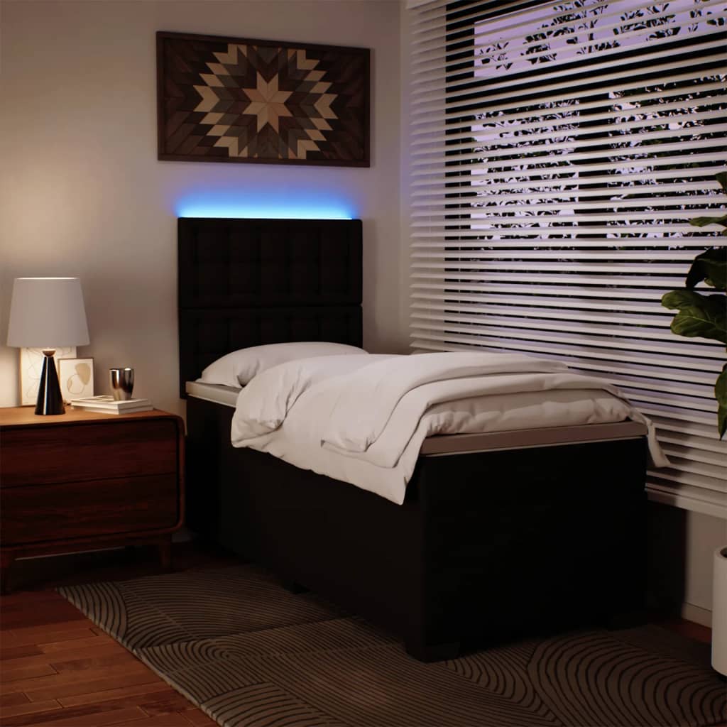 Giroletto a Molle con Materasso Nero 80x200 cm in Similpelle 3292996