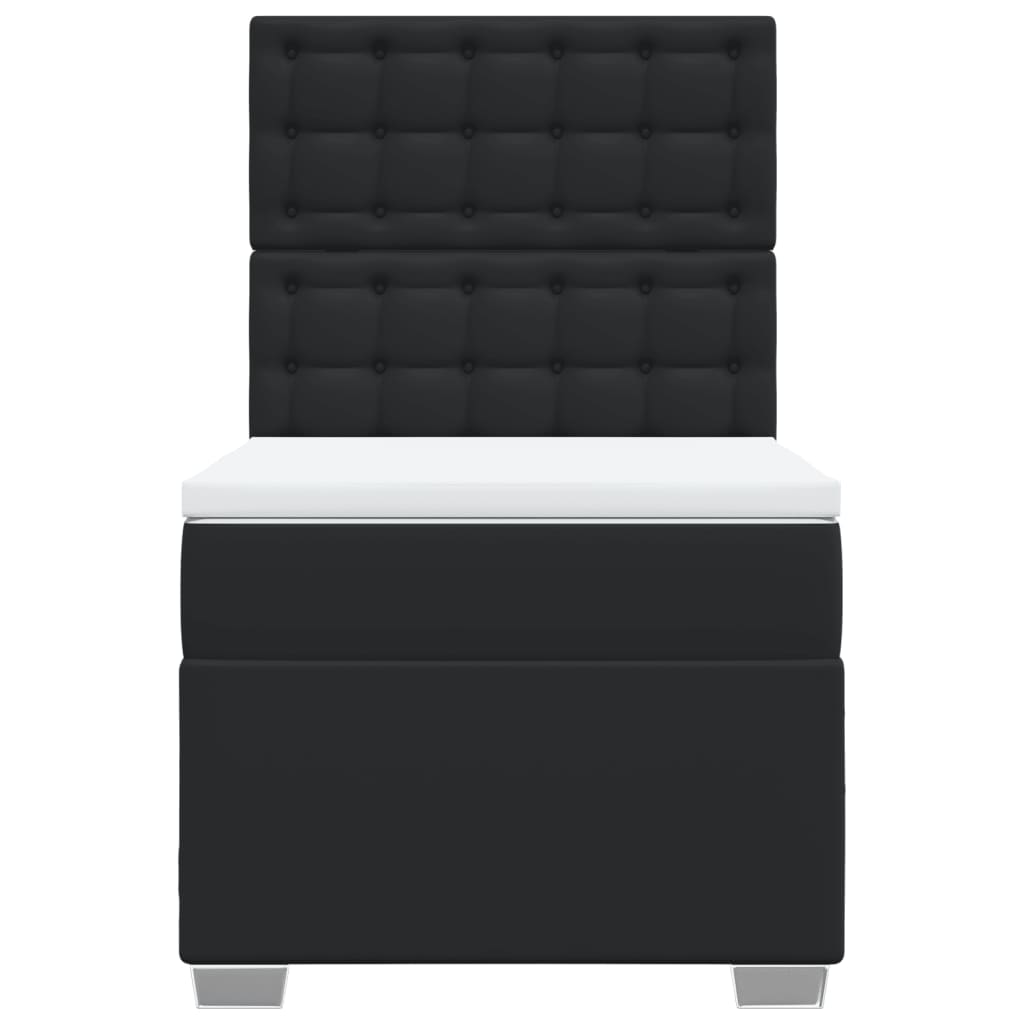 Giroletto a Molle con Materasso Nero 80x200 cm in Similpelle 3292996