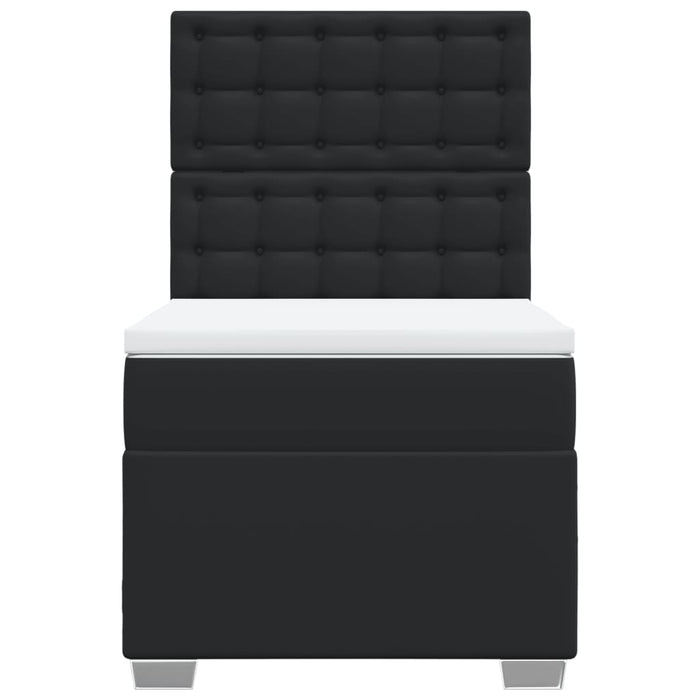 Giroletto a Molle con Materasso Nero 80x200 cm in Similpelle 3292996