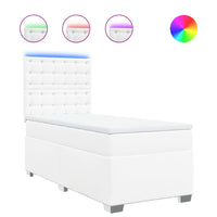 Giroletto a Molle con Materasso Bianco 80x200 cm in Similpelle