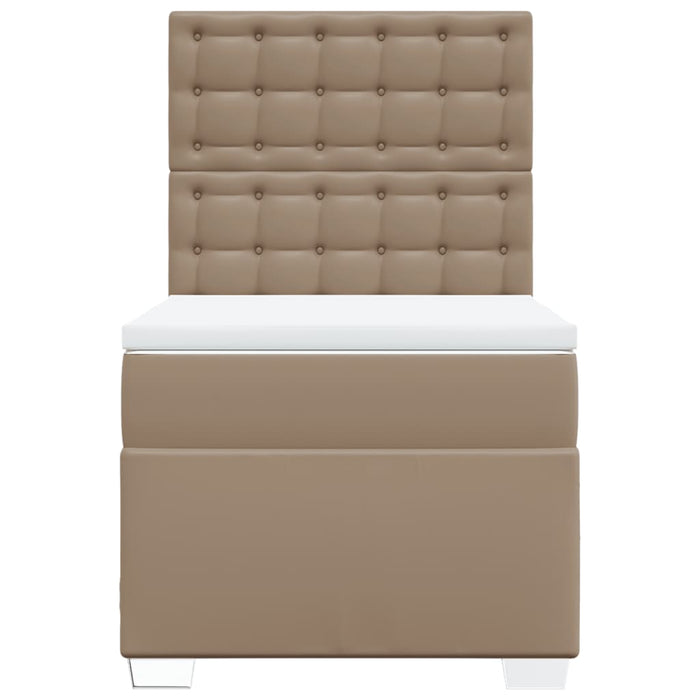 vidaXL Giroletto a Molle con Materasso Cappuccino 80x200 cm Similpelle