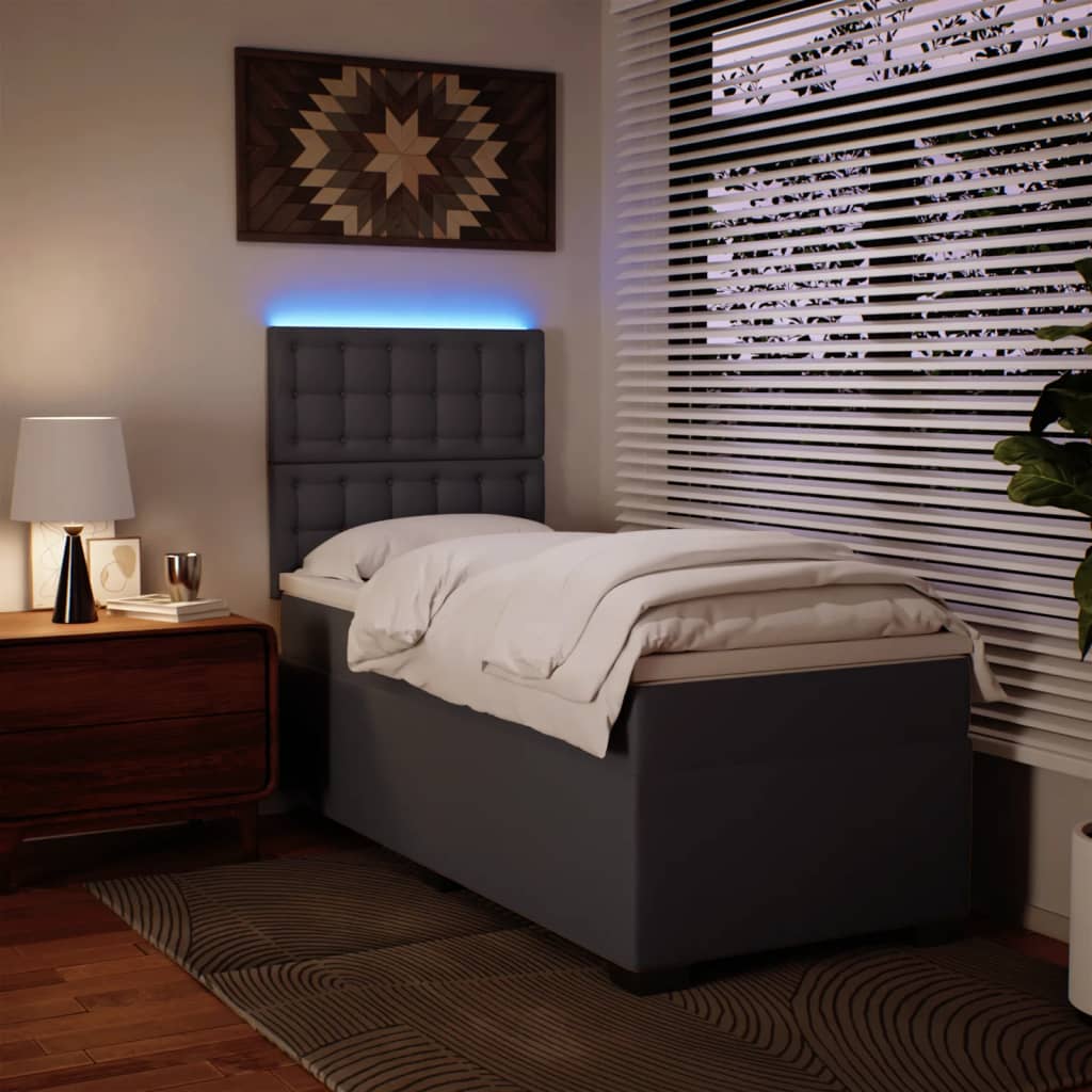 Giroletto a Molle con Materasso Grigio 90x190 cm in Similpelle 3293002