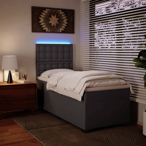 Giroletto a Molle con Materasso Grigio 90x190 cm in Similpelle 3293002