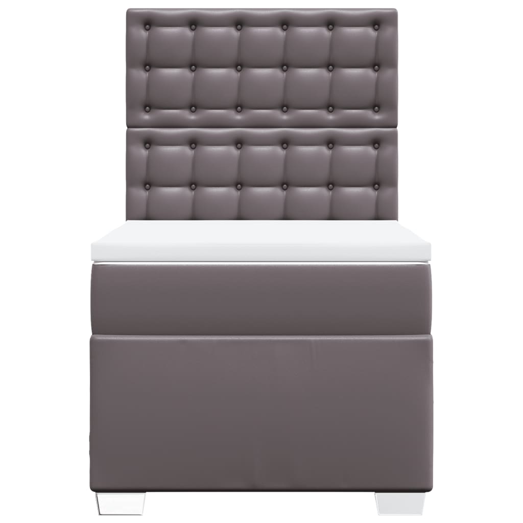 Giroletto a Molle con Materasso Grigio 90x190 cm in Similpelle 3293002