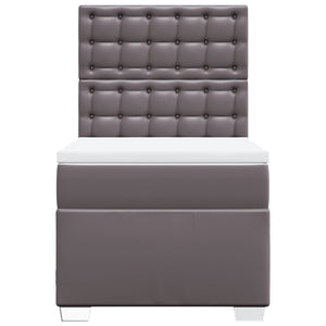 Giroletto a Molle con Materasso Grigio 90x190 cm in Similpelle 3293002