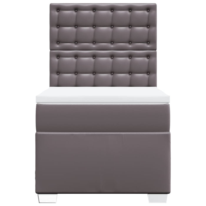 Giroletto a Molle con Materasso Grigio 90x190 cm in Similpelle 3293002