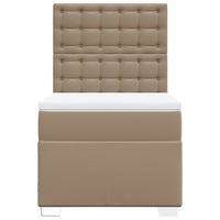 vidaXL Giroletto a Molle con Materasso Cappuccino 90x200 cm Similpelle