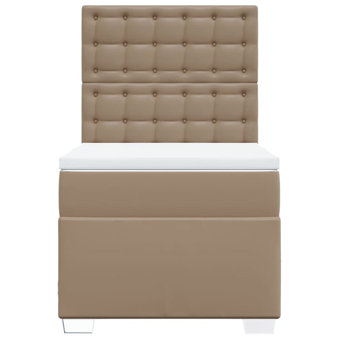 vidaXL Giroletto a Molle con Materasso Cappuccino 90x200 cm Similpelle