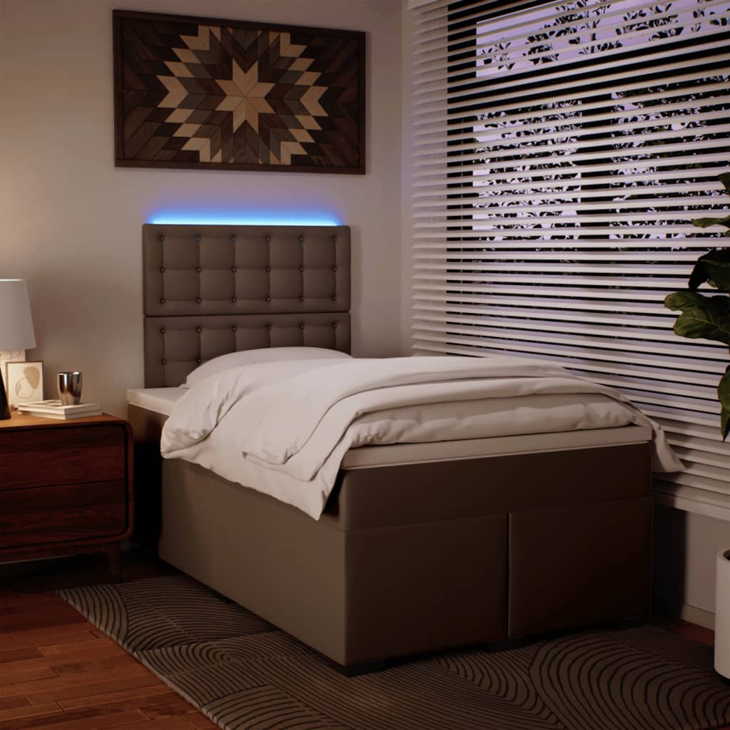 Giroletto a Molle con Materasso Cappuccino 120x190cm Similpelle 3293015