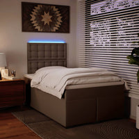 Giroletto a Molle con Materasso Cappuccino 120x190cm Similpelle 3293015