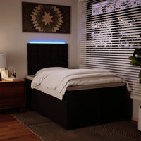 Giroletto a Molle con Materasso Nero 120x200 cm in Similpelle 3293016