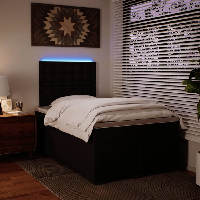 Giroletto a Molle con Materasso Nero 120x200 cm in Similpelle 3293016