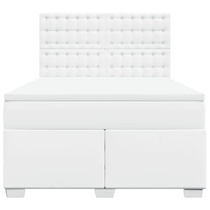 Giroletto a Molle con Materasso Bianco 140x190 cm in Similpelle