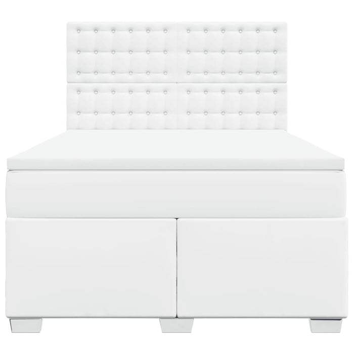 Giroletto a Molle con Materasso Bianco 140x190 cm in Similpelle