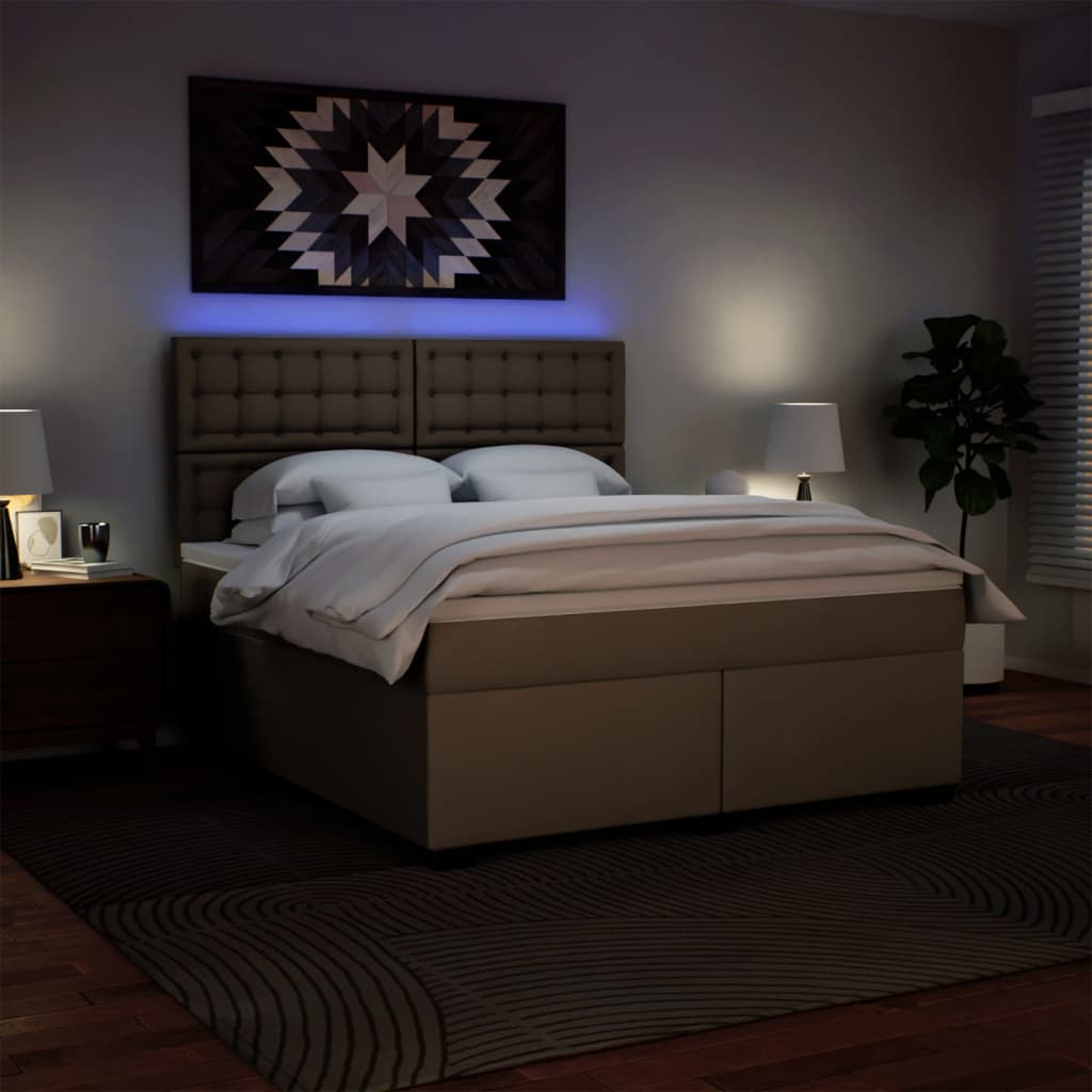 Giroletto a Molle con Materasso Cappuccino 180x200cm Similpelle 3293035